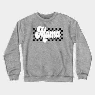 Distressed Mama Checkered Mama Crewneck Sweatshirt